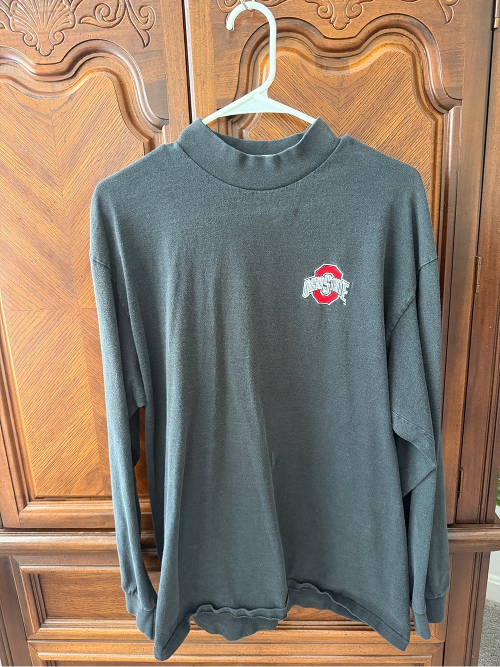 The Ohio State University Lee Black Turtleneck Sweater with Red/White OSU Logo